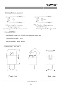 YHDC SCT010 50A:50mA Split Core Current Transformer - Image 6
